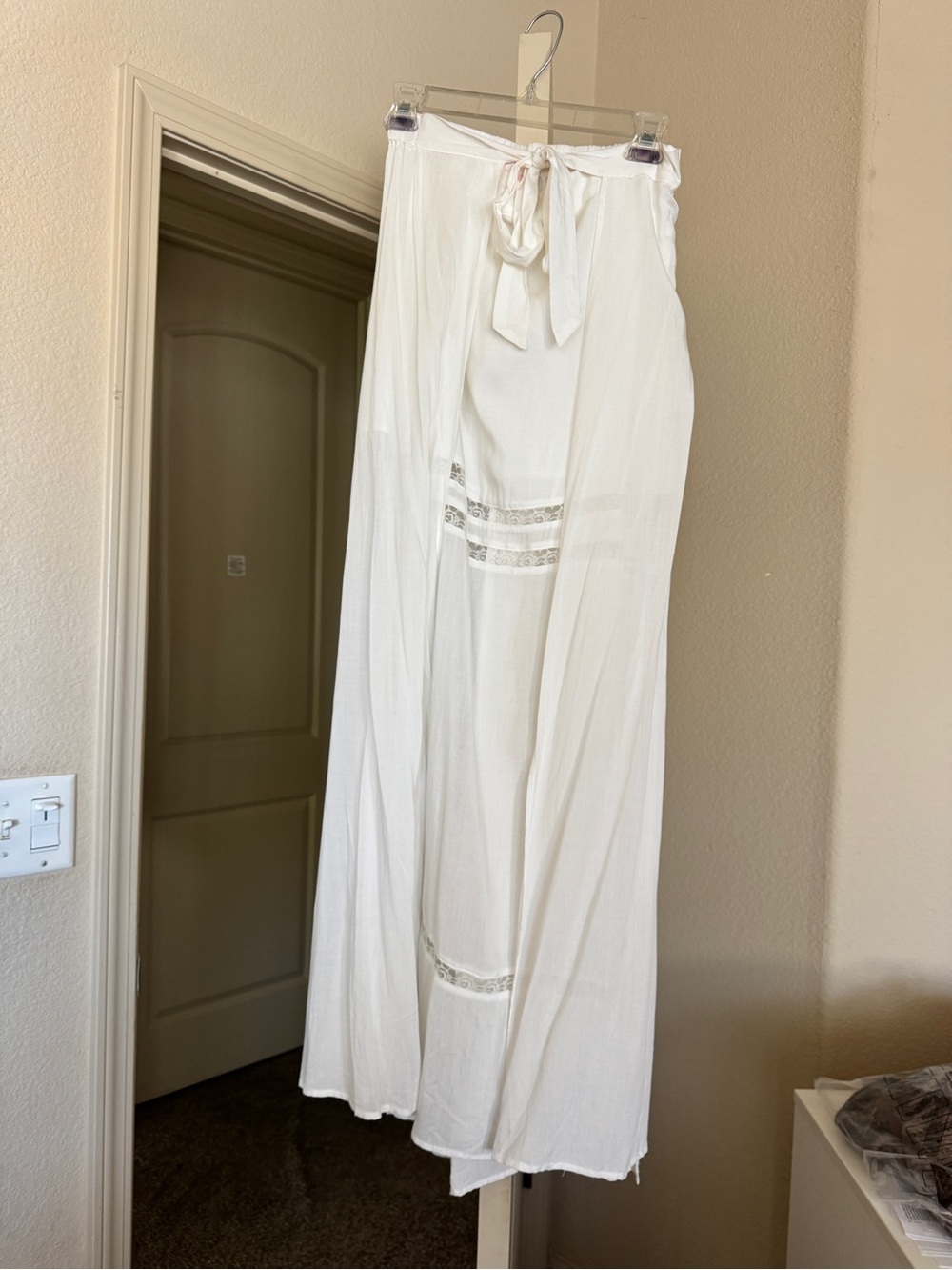 re:named White Maxi Skirt with Tie Waist